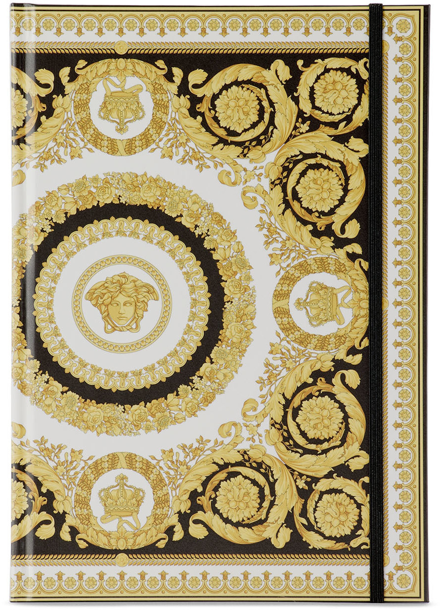 Versace White & Gold Crete de Fleur Notebook Versace