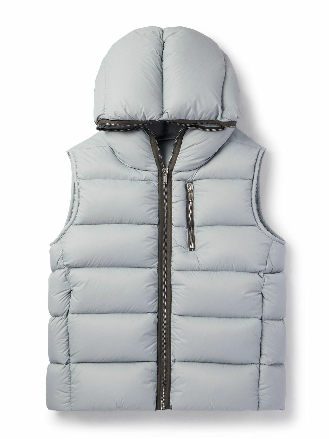 Rick Owens - Quilted Nylon Hooded Down Gilet - Blue