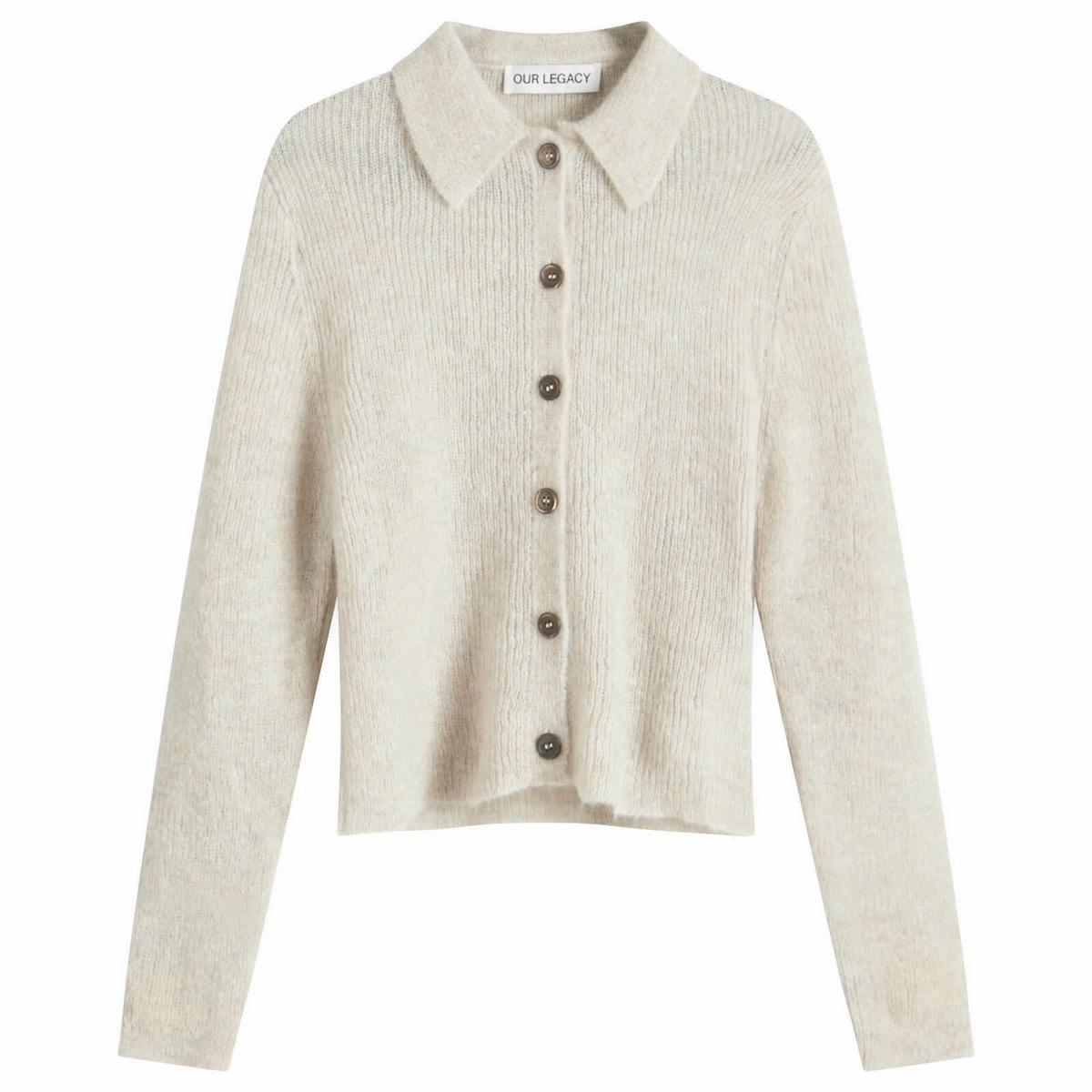 Our Legacy Women's Mazzy Polo in Beige Melange Fuzzy Alpaca Our Legacy