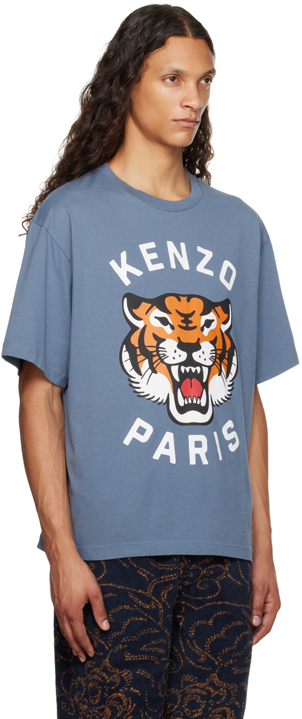 Kenzo Blue Kenzo Paris 'Lucky Tiger' Oversized T-Shirt Kenzo