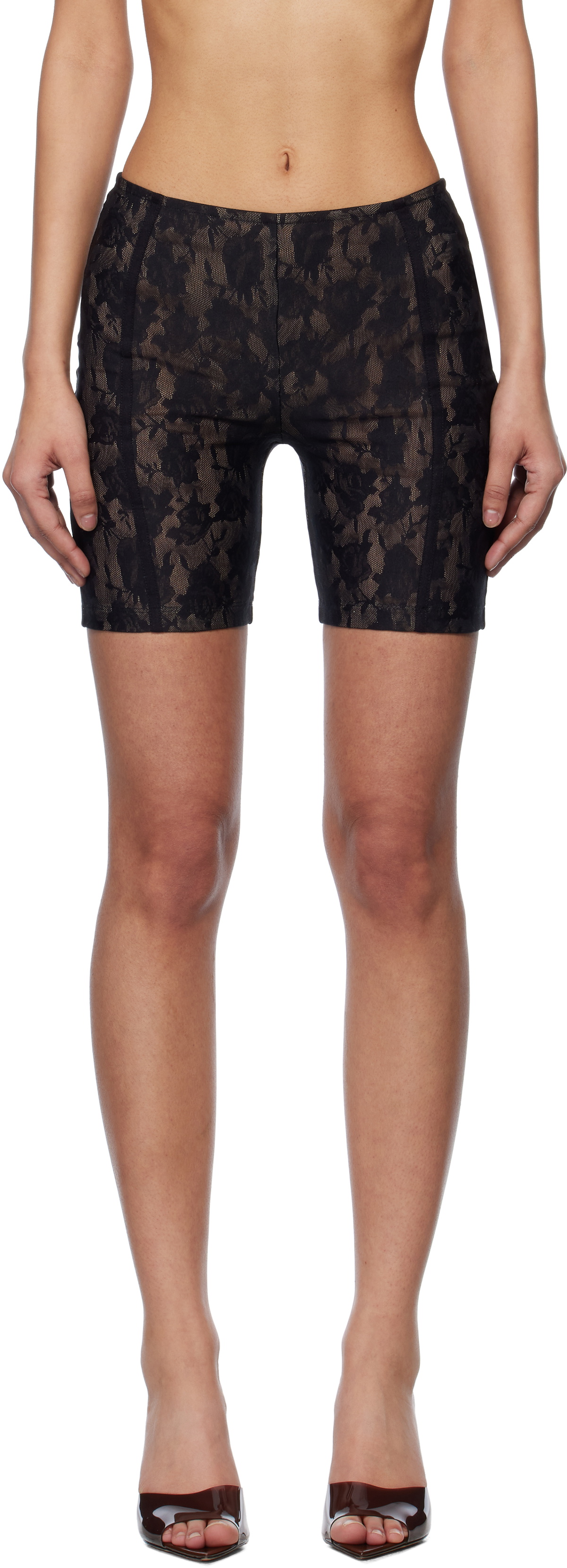 MISBHV Black Stella Lace Shorts