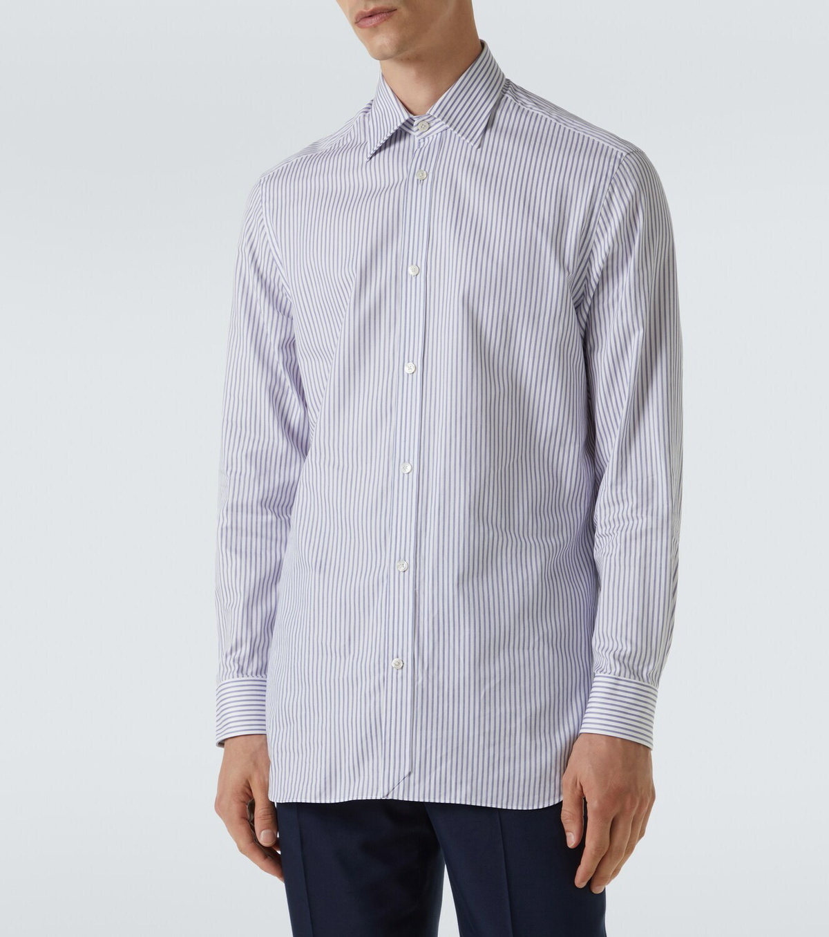 Dunhill Striped cotton and wool Oxford shirt