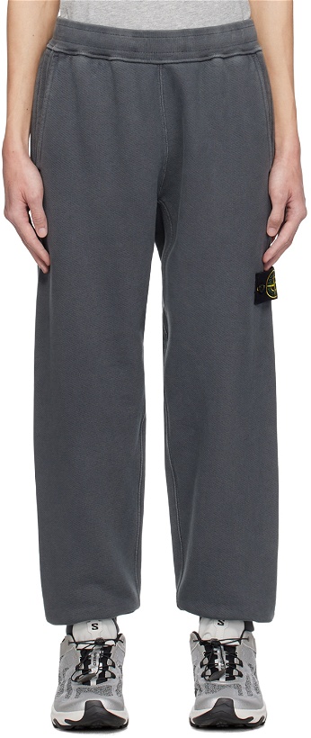 Photo: Stone Island Gray Garment-Dyed Sweatpants
