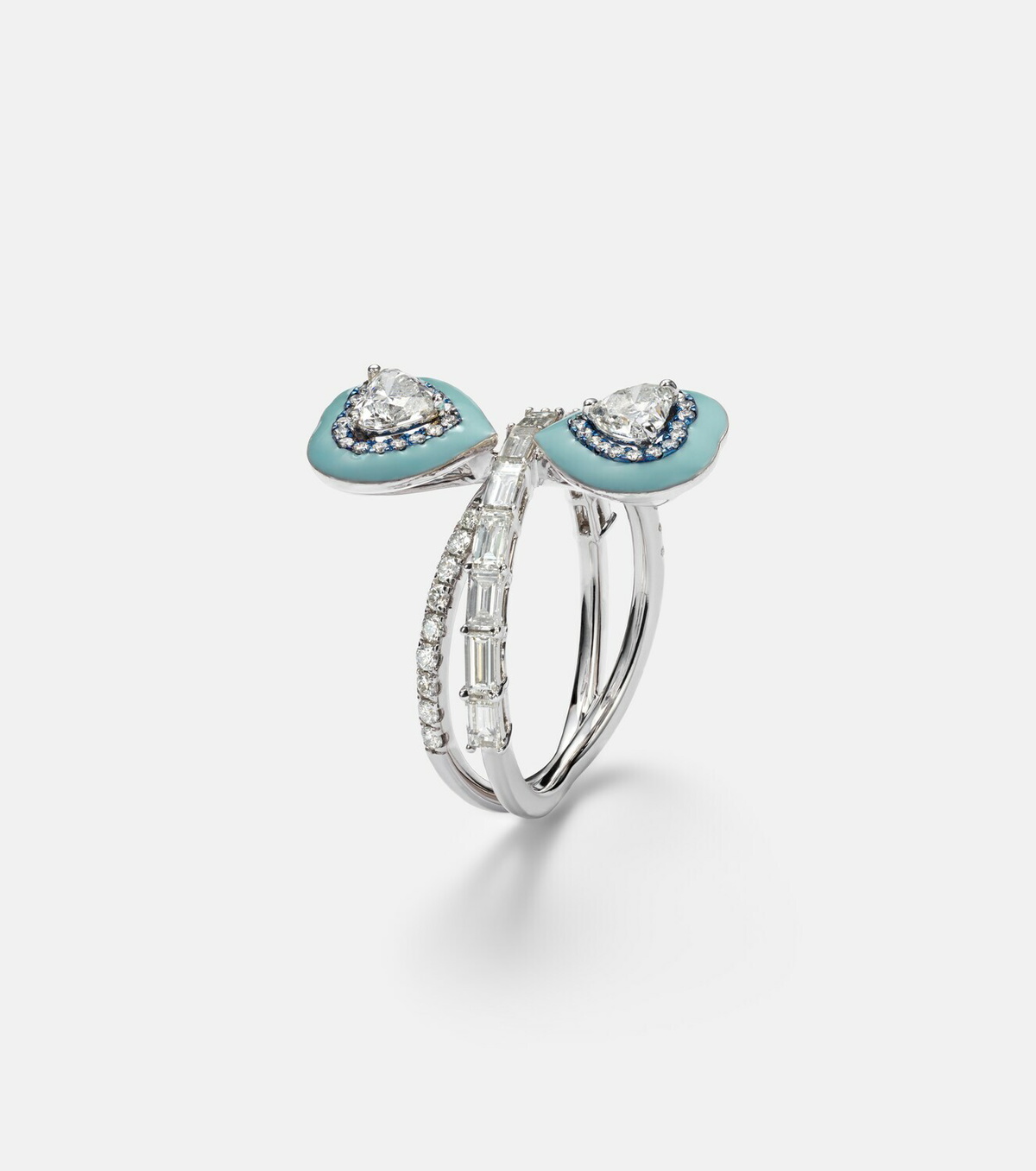 Kamyen Mirror Love 18kt white gold ring with diamonds