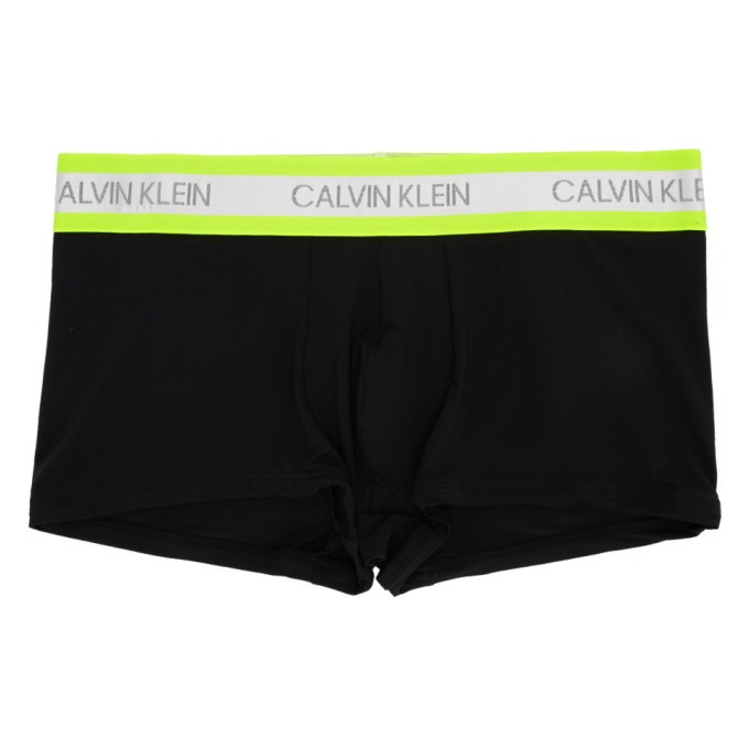 Photo: Calvin Klein Underwear Black and Yellow Hazard Micro Low-Rise Boxer Briefs