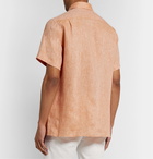 Loro Piana - Mélange Slub Linen Shirt - Orange