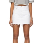 Agolde White Denim Quinn Hi Rise Miniskirt