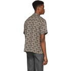 Saturdays NYC Black and Beige Deco Cameron Short Sleeve Shirt