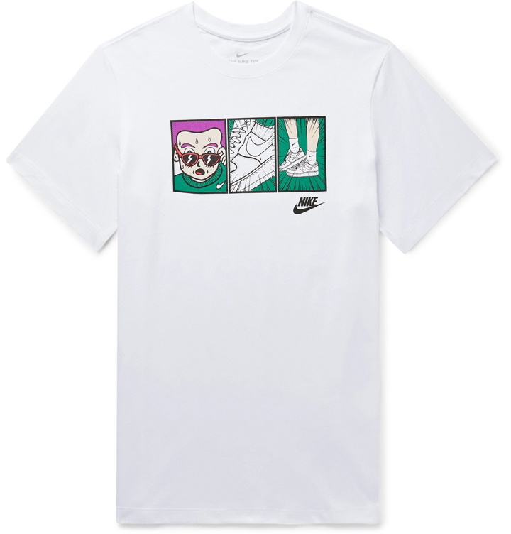 Photo: Nike - Printed Cotton-Jersey T-Shirt - White