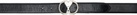 AMI Paris Black Ami de Cœur Oval Buckle Belt