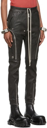 Rick Owens Black Leather Bauhaus Pants