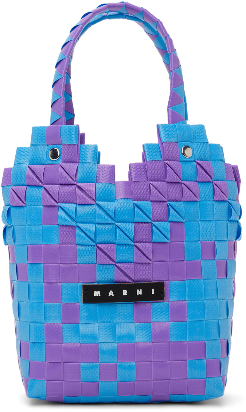 Marni Kids Blue & Purple Diamond Basket Bag Marni