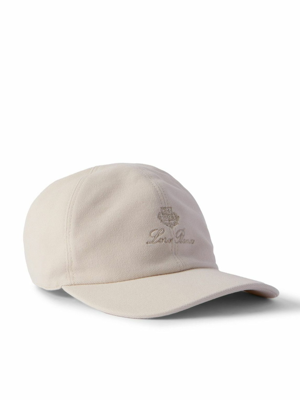 Photo: Loro Piana - Logo-Embroidered Cotton-Piqué Baseball Cap - Neutrals