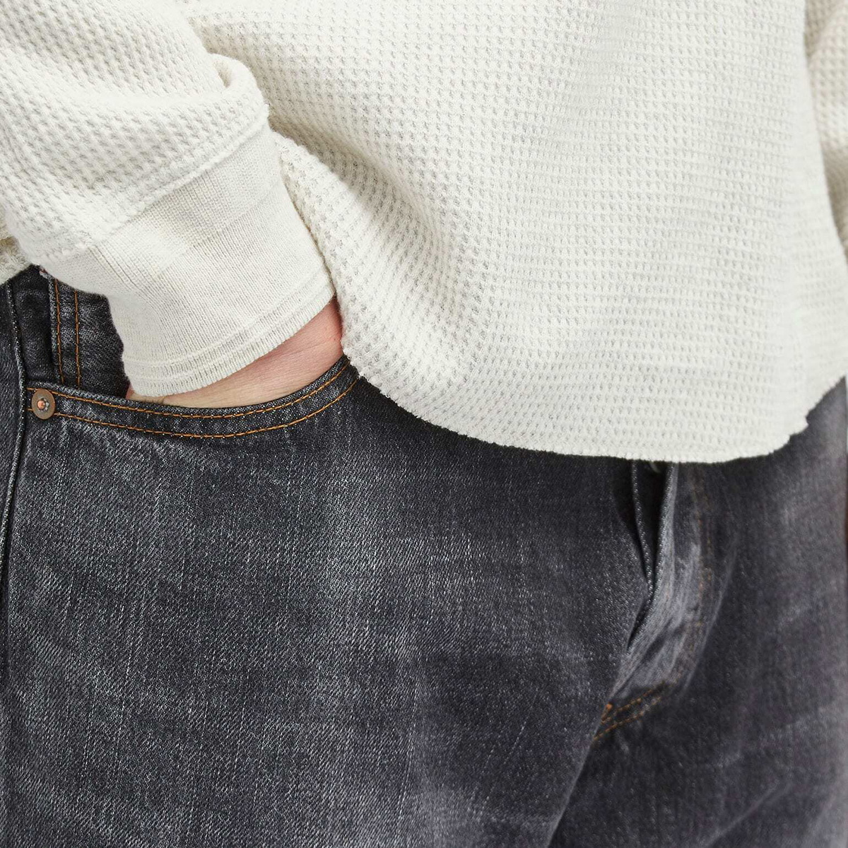 【Ordinary Fits】Type Loose BLACK 26 Ordinary Fits Loose Ankle denim One wash (ECRU/BLACK) – kyo