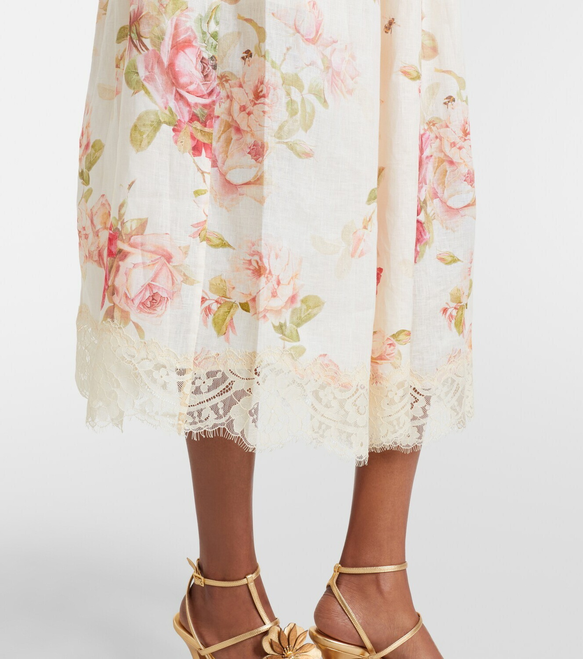 Zimmermann Roselight floral linen midi dress