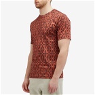 Dries Van Noten Men's Hertz Print T-Shirt in Dark Red