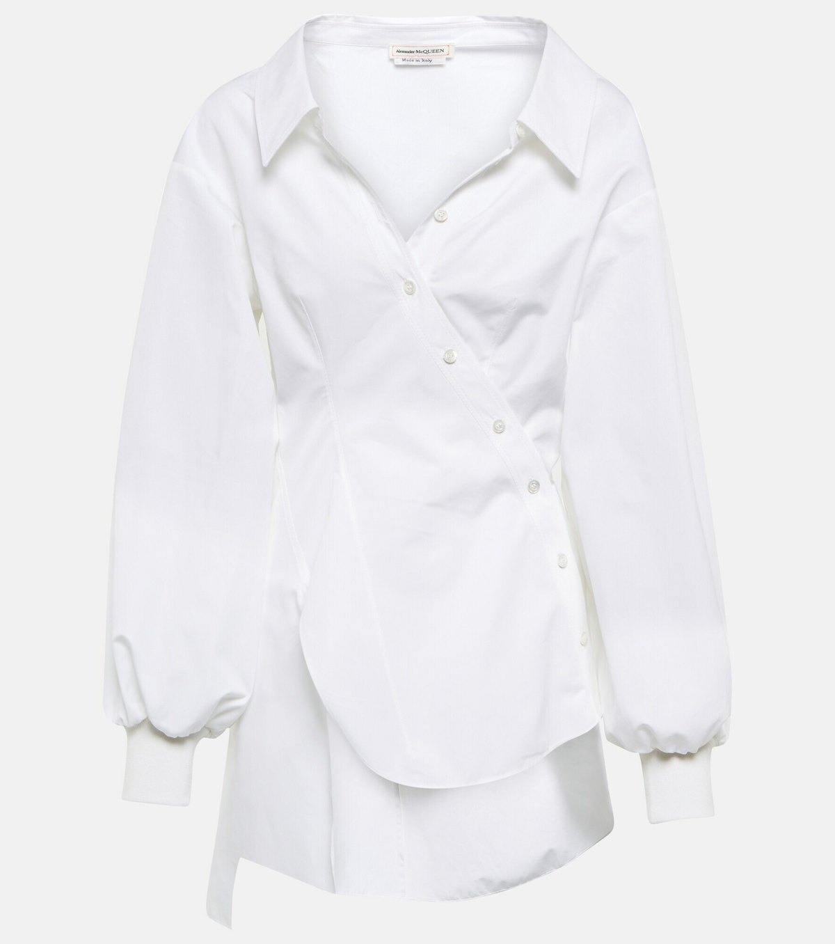 Alexander McQueen - Asymmetric cotton poplin shirt Alexander Alexander McQueen - Asymmetric cotton poplin shirt Alexander