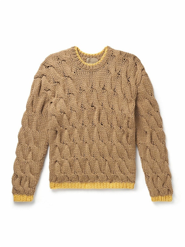 Photo: Federico Curradi - Cable-Knit Wool Sweater - Brown
