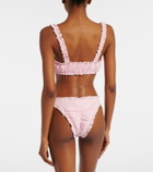 Simkhai Ruffled checked bikini top