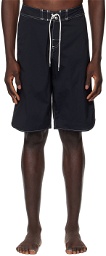 Jil Sander Black Contrast Stitch Swim Shorts