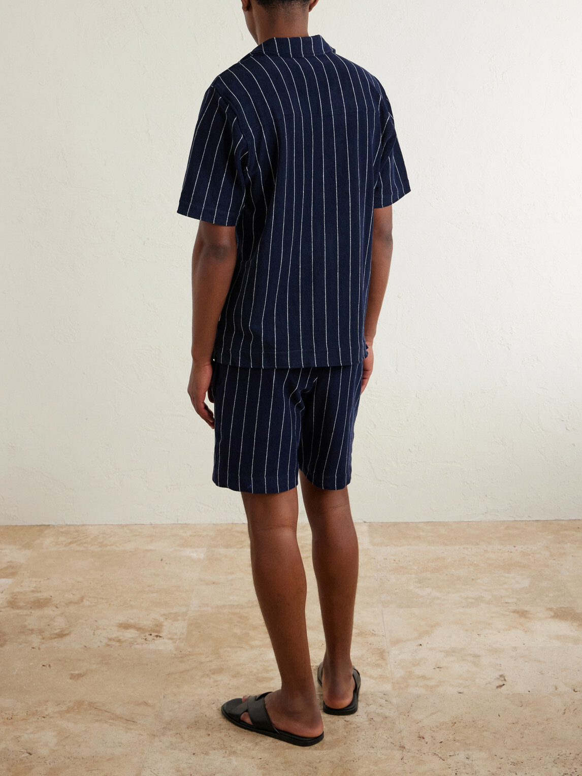 Orlebar Brown - Hawkin Stripe Towelling Cotton Shirt - Blue