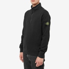 Stone Island Men's Brushed Cotton Fleece Half Zip Sweat in Black