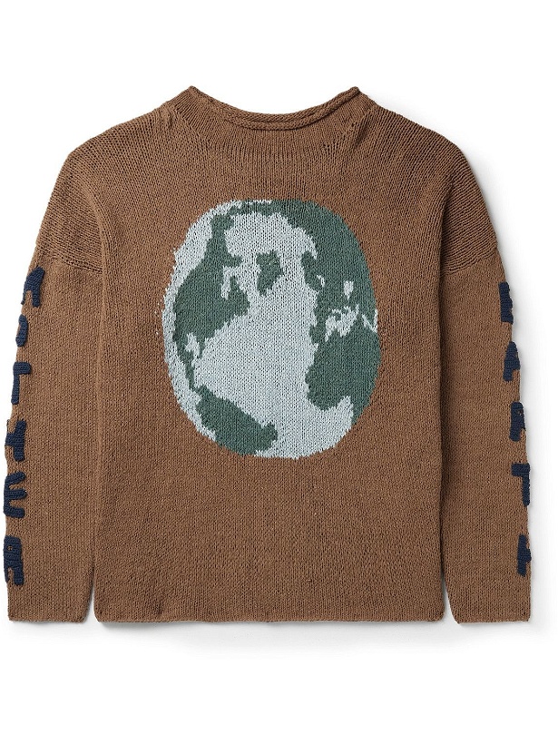 Photo: Story Mfg. - Twinsun Embellished Organic Cotton Sweater - Brown