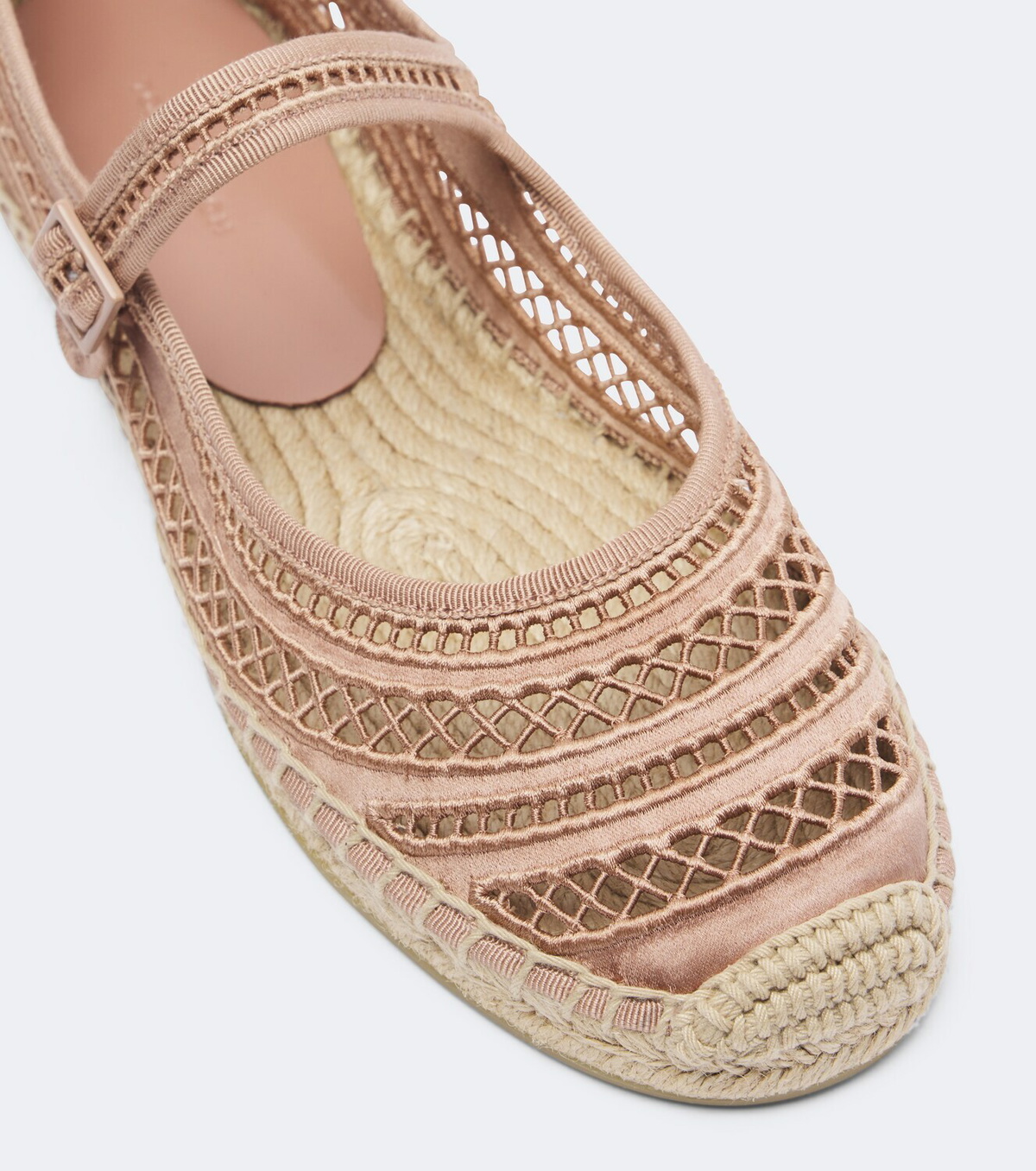 Tory Burch Open Weave Mary Jane satin espadrilles