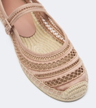 Tory Burch Open Weave Mary Jane satin espadrilles