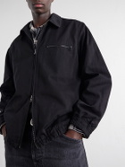 ATON - Harrington Garment-Dyed Cotton-Gabardine Jacket - Black