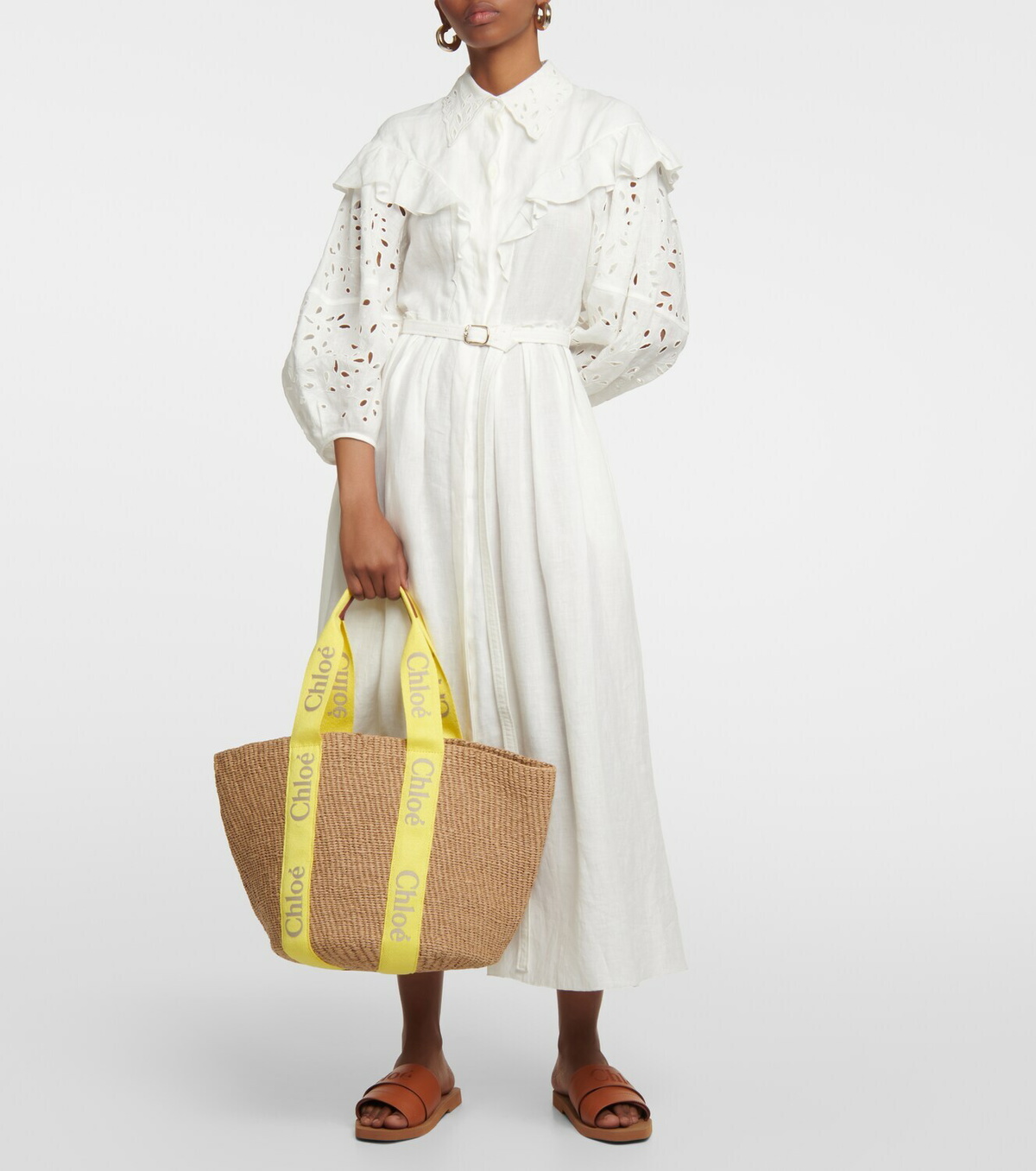 Chloe - x Mifuko Woody Large raffia tote Chloe