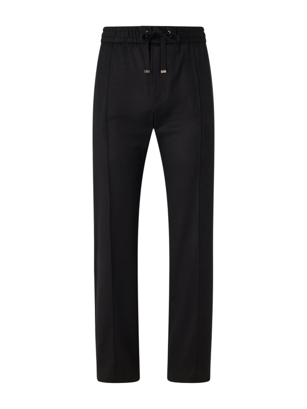 Photo: Dolce&Gabbana - Sartoriale Straight-Leg Pleated Wool-Blend Trousers - Black