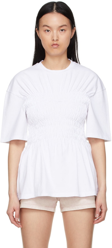 Photo: Stella McCartney White Cotton Smocked T-Shirt