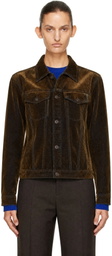TONYWACK Brown Flocked Denim Trucker Jacket