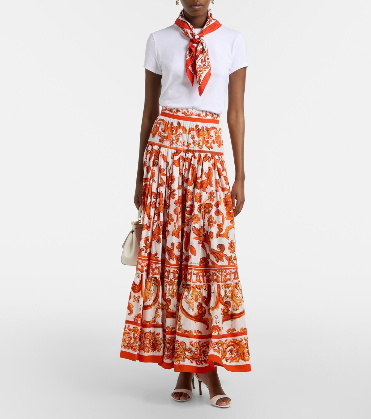 Dolce&Gabbana Embroidered cotton-blend jersey T-shirt