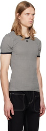 Courrèges Black & White Contrast Houndstooth T-shirt