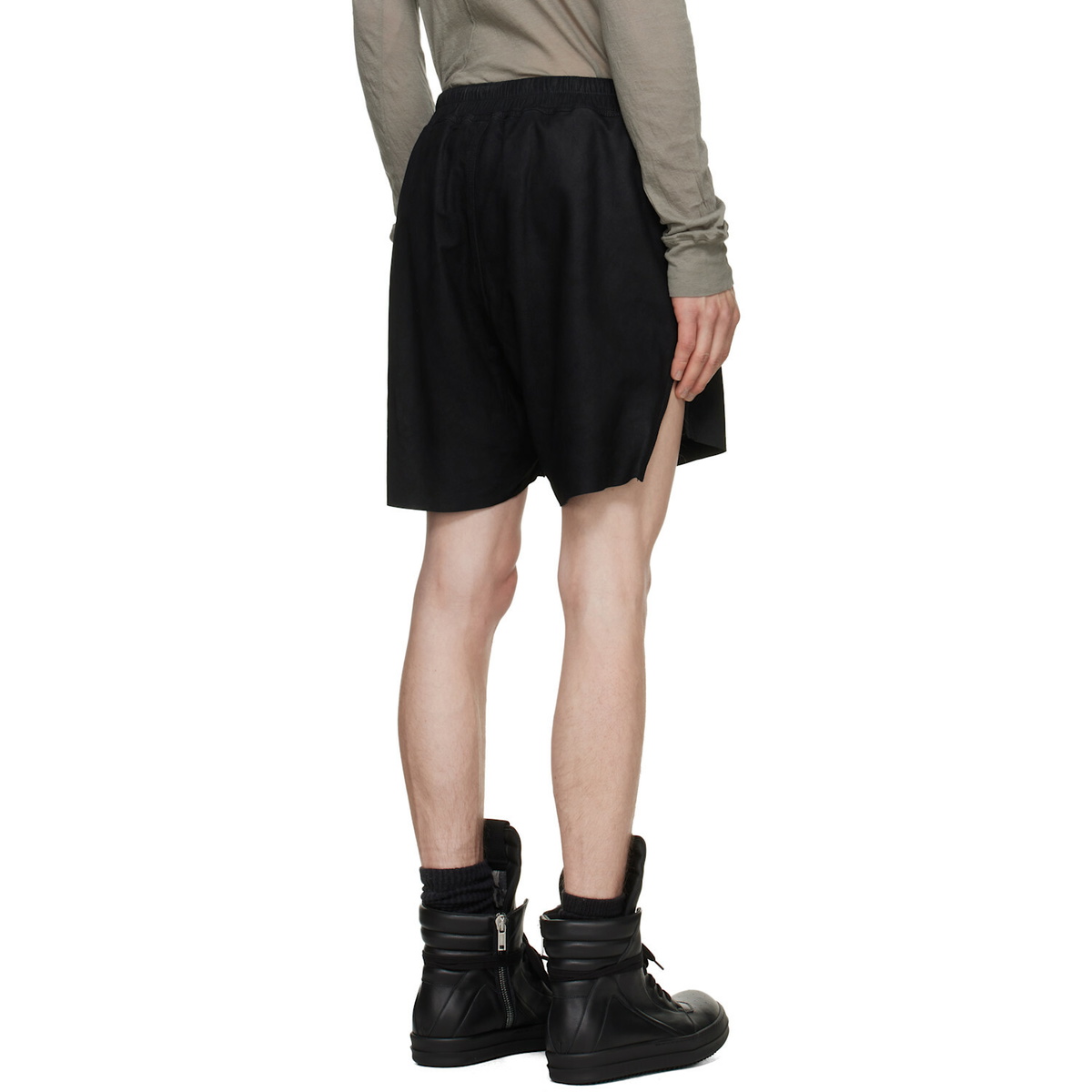 Rick Owens Black Tower Rick S Boxers Suede Shorts