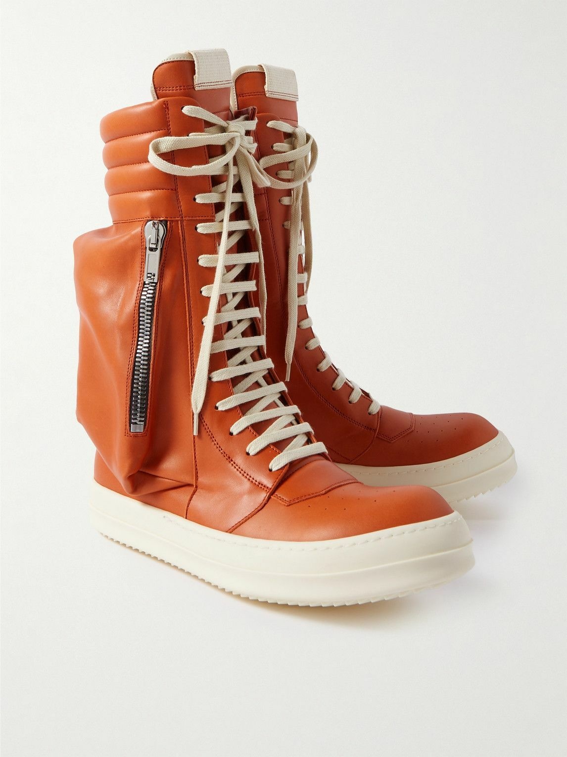 Rick Owens Sneakers Sneakers In Orange Leather