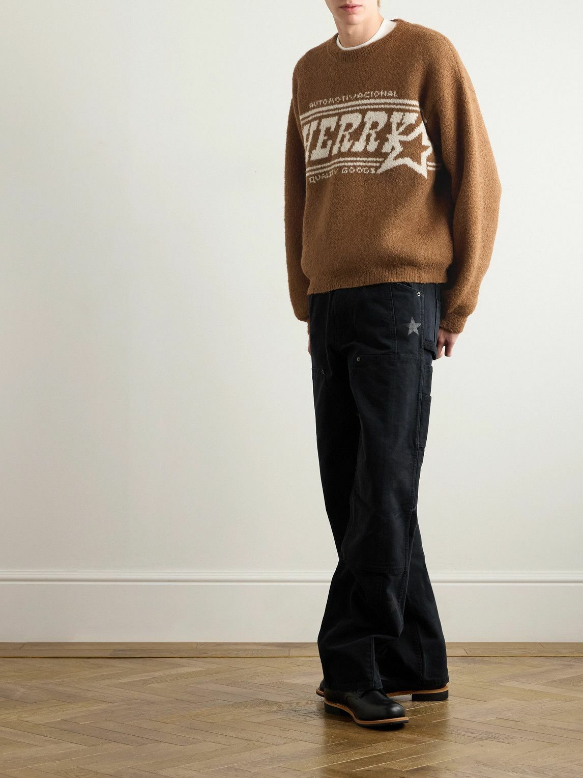 Cherry Los Angeles - Jacquard-Knit Alpaca-Blend Sweater - Brown