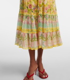 Camilla Printed ruffled silk chiffon midi dress