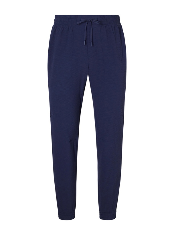 Photo: Lululemon - Licence to Train Tapered Stretch Recycled Waffle-Knit Joggers - Blue