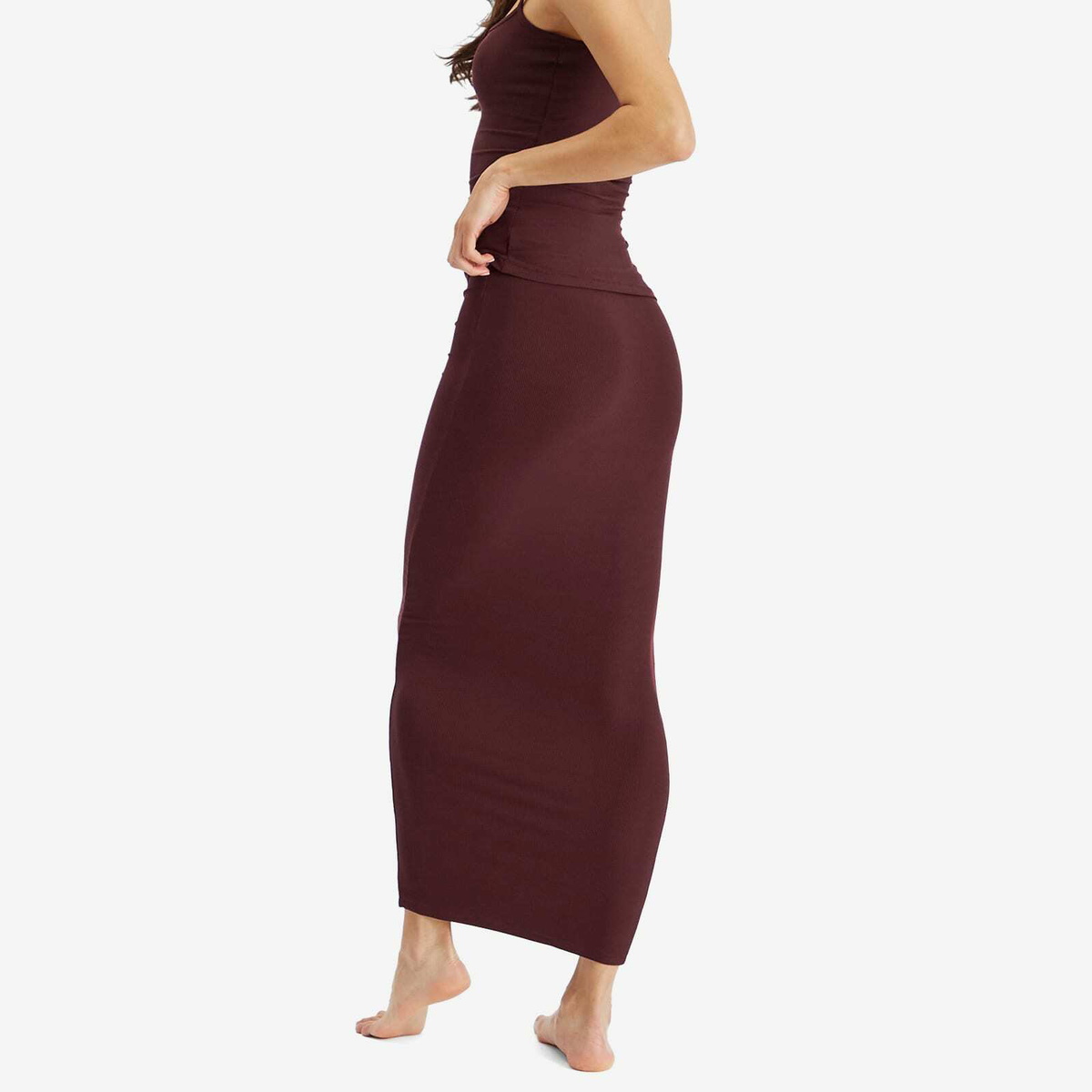 SKIMS Women's Soft Lounge Long Skirt in Bordeaux