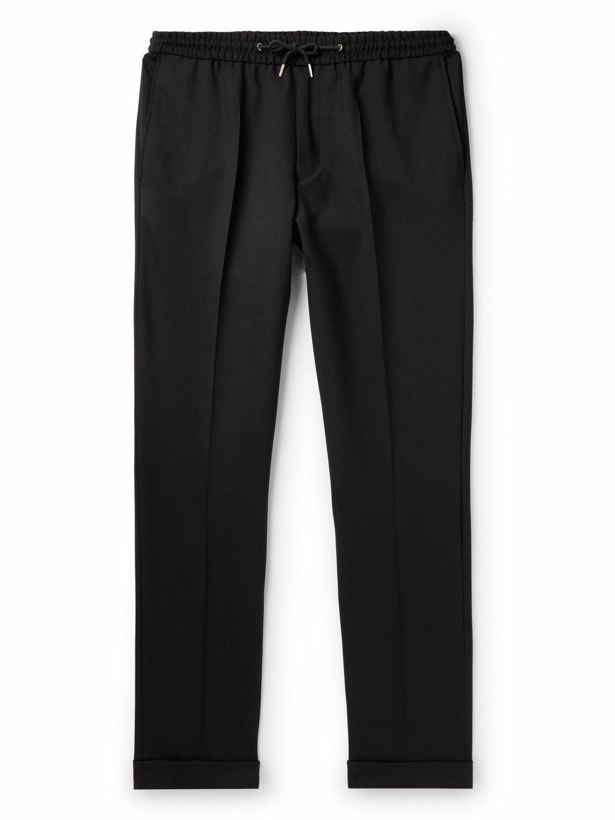 Photo: Paul Smith - Tapered Pleated Wool Drawstring Trousers - Black
