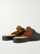 GUCCI - Embellished Leather Backless Loafers - Black