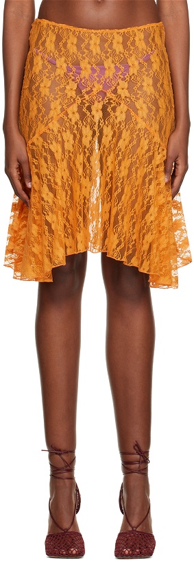 Photo: Gimaguas SSENSE Exclusive Orange Florence Midi Skirt