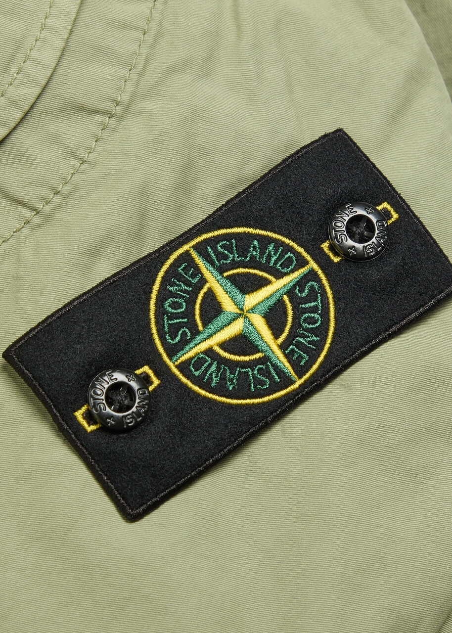Stone Island Logo-appliquéd Stretch-cotton Cargo Trousers Green Light