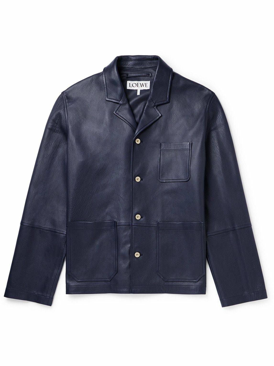 LOEWE - Leather Jacket - Blue Loewe