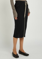 Rick Owens Drawstring Silk-georgette Midi Skirt Black