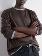 Goldwin - Wool and Lyocell-Blend Jersey Sweater - Brown