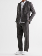 MR P. - Pleated Linen and Cotton-Blend Trousers - Black